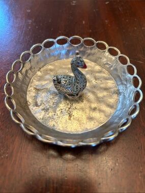 Lucky Brand Silver Swan Ring Dish - Decorative Jewelry Holder